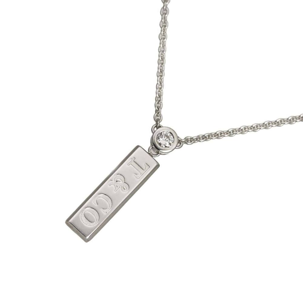 Tiffany & Co. Bar Drop Diamond Necklace, 44cm, 18K WG White Gold 750, 1837 Ne...